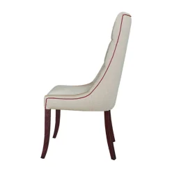 Carol Chaise matelassée en tissu pieds bois