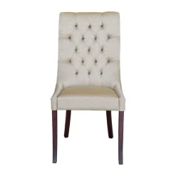 Carol Chaise matelassée en tissu pieds bois