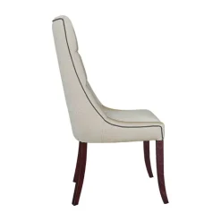Carol Chaise matelassée en tissu pieds bois