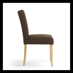 Carré Chaise Mobitec® en tissu et pieds en bois dossier piqué