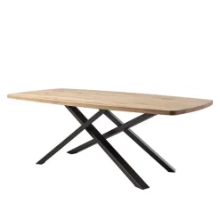 Carte Table design en bois massif plateau tonneau et pied mikado