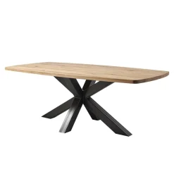 Carte Table design en bois massif plateau tonneau et pied mikado