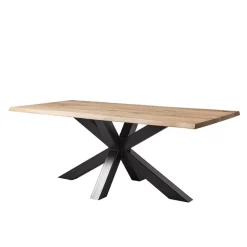 Carte Table rectangulaire industrielle en bois massif et pieds mikado