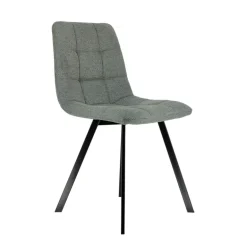 CarviChaise moderne matelassée en tissu avec pied en métal