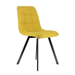 CarviChaise moderne matelassée en tissu avec pied en métal