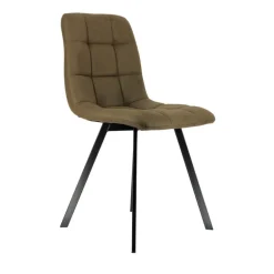 CarviChaise moderne matelassée en tissu avec pied en métal