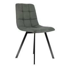 CarviChaise moderne matelassée en tissu avec pied en métal