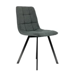 CarviChaise moderne matelassée en tissu avec pied en métal