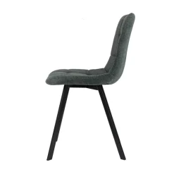 CarviChaise moderne matelassée en tissu avec pied en métal