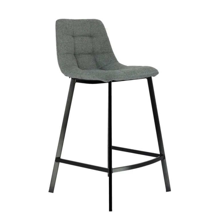 CarviTabouret matelassé hauteur snack en tissu
