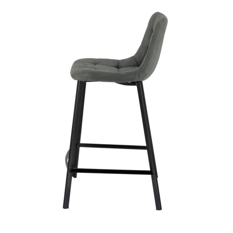 CarviTabouret matelassé hauteur snack en tissu