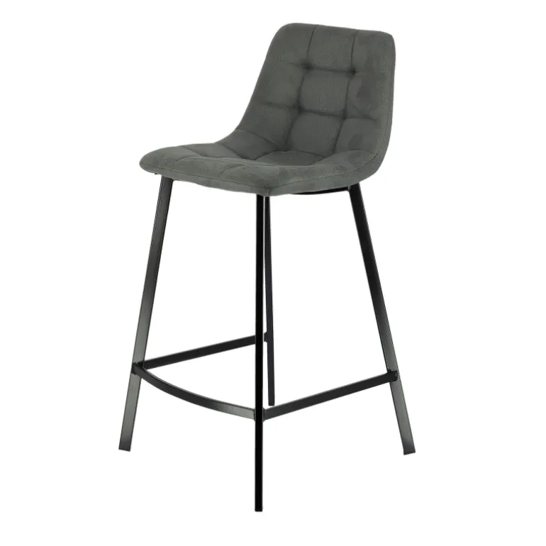 CarviTabouret matelassé hauteur snack en tissu