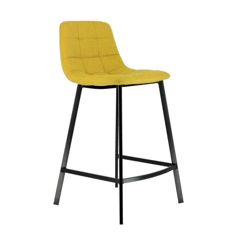 CarviTabouret matelassé hauteur snack en tissu