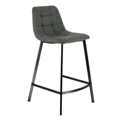 CarviTabouret matelassé hauteur snack en tissu