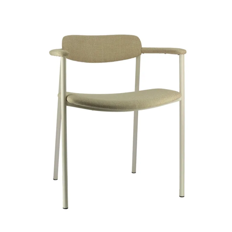 Cassis Fauteuil moderne en tissu avec accoudoirs et pieds en métal