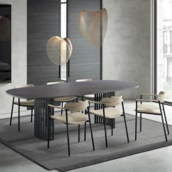 Cassis Fauteuil moderne en tissu avec accoudoirs et pieds en métal