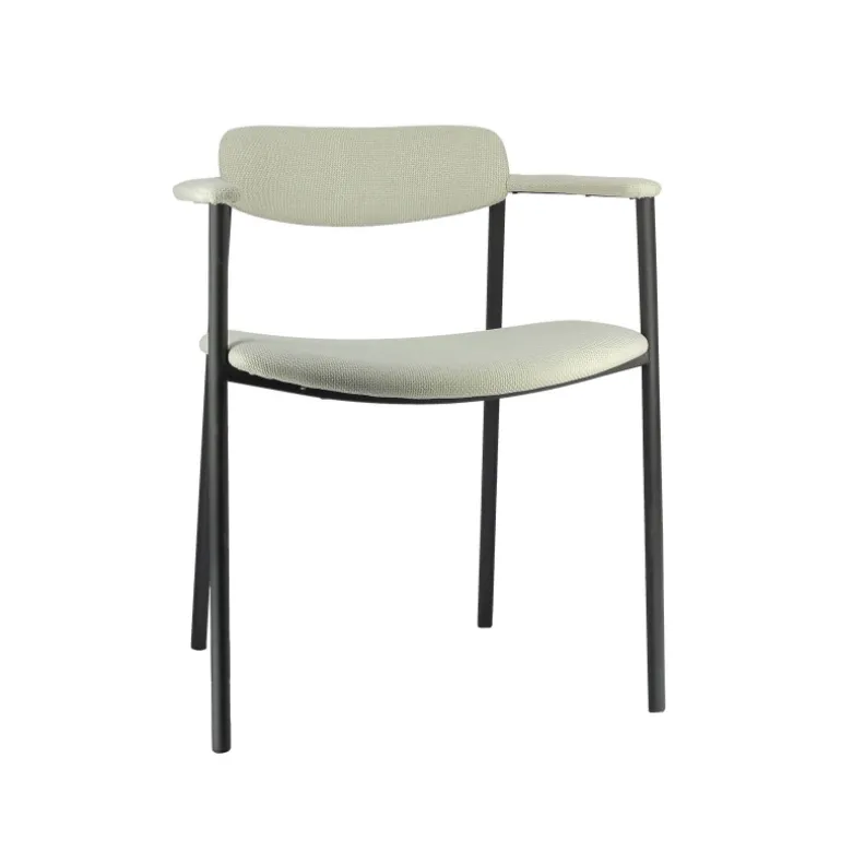 Cassis Fauteuil moderne en tissu avec accoudoirs et pieds en métal