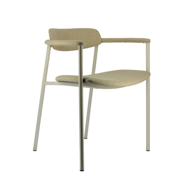 Cassis Fauteuil moderne en tissu avec accoudoirs et pieds en métal