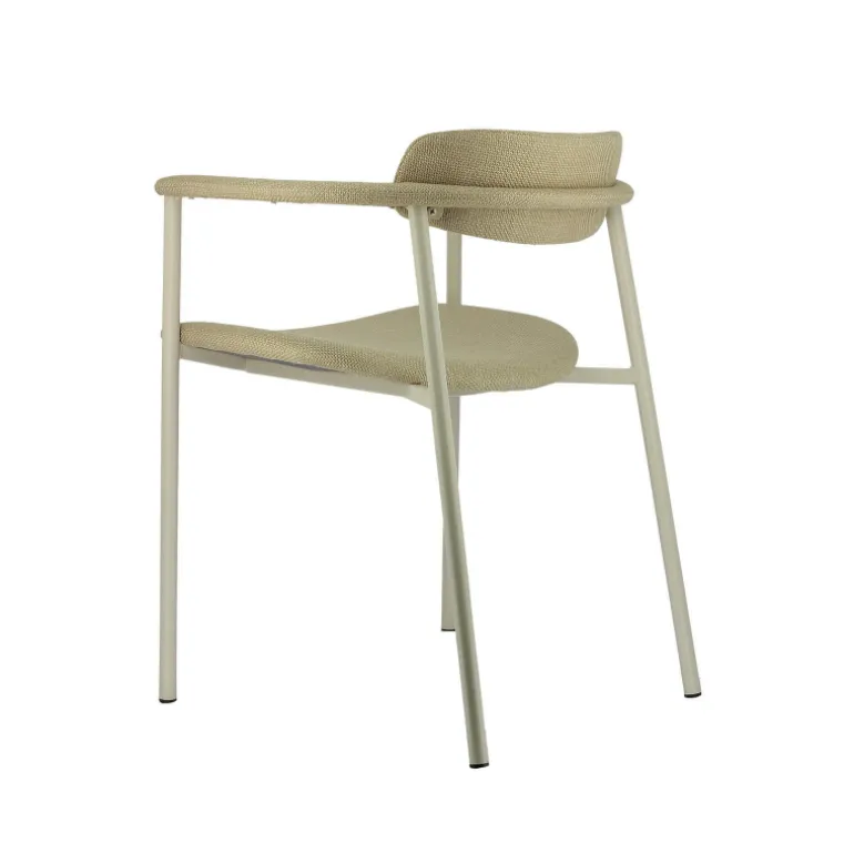 Cassis Fauteuil moderne en tissu avec accoudoirs et pieds en métal