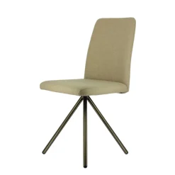 Charentes Chaise moderne en tissu et pieds métal