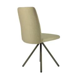 Charentes Chaise moderne en tissu et pieds métal