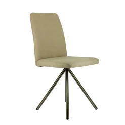 Charentes Chaise moderne en tissu et pieds métal