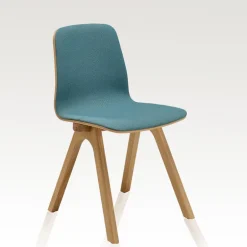 Chevron Chaise design en tissu et pieds bois