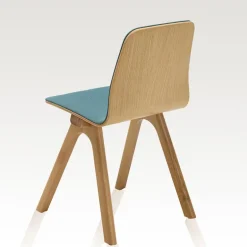 Chevron Chaise design en tissu et pieds bois