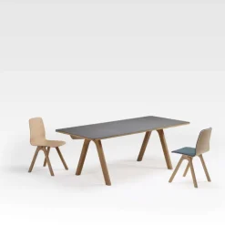 Chevron Table de designer en céramique et bois