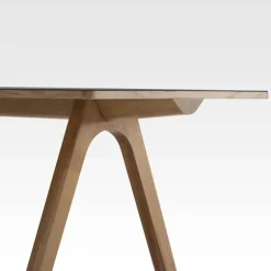 Chevron Table de designer en céramique et bois