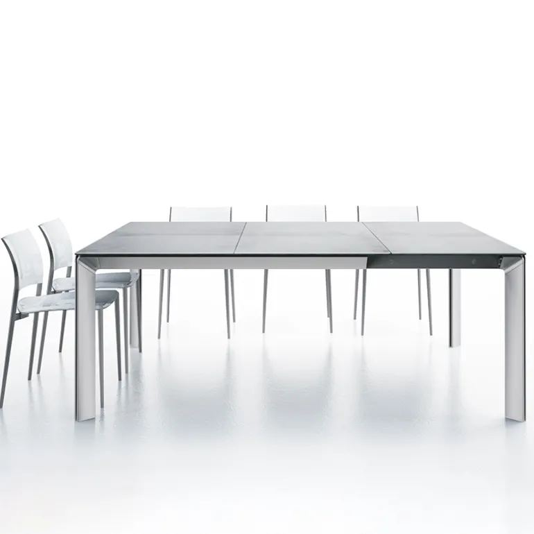 Class Table carrée en céramique extensible fabriquée en Italie