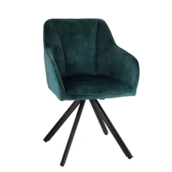 ClaudieFauteuil cosy pivotant en tissu avec pieds en métal