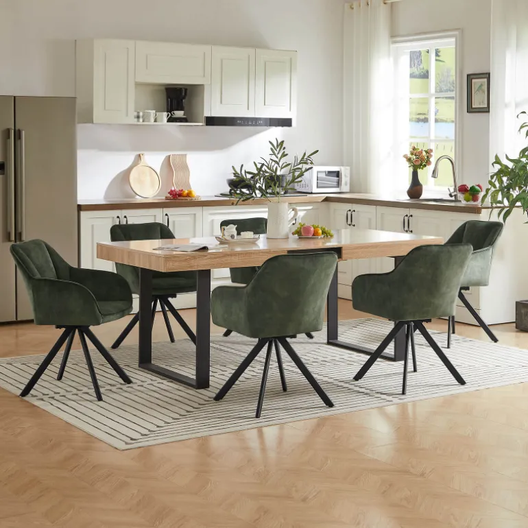 ClaudieFauteuil cosy pivotant en tissu avec pieds en métal