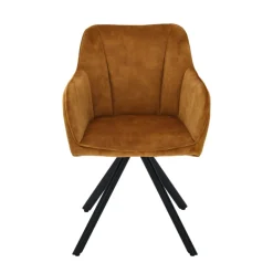 ClaudieFauteuil cosy pivotant en tissu avec pieds en métal