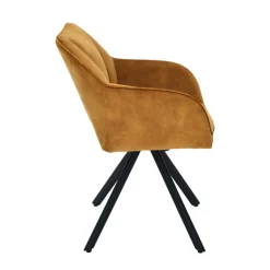 ClaudieFauteuil cosy pivotant en tissu avec pieds en métal