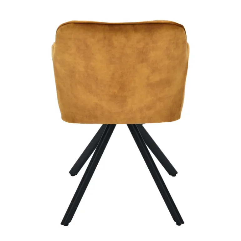 ClaudieFauteuil cosy pivotant en tissu avec pieds en métal