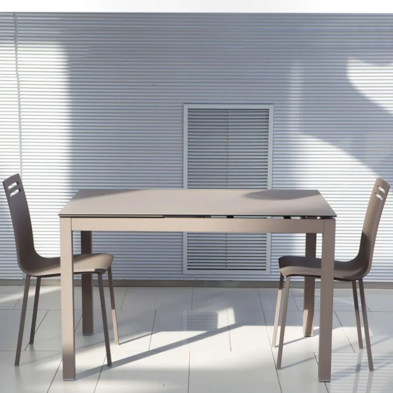 Céleste Table de cuisine petit espace en céramique avec allonge