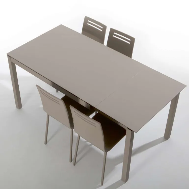 Céleste Table de cuisine petit espace en céramique avec allonge