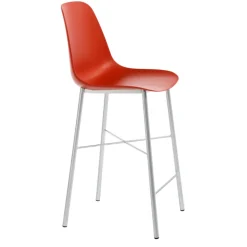 Cloe Tabouret snack moderne en polypropylène et métal