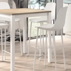 Cloe Tabouret snack moderne en polypropylène et métal