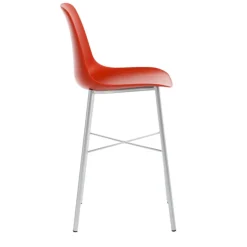 Cloe Tabouret snack moderne en polypropylène et métal