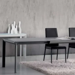 Cocoon Table italienne rectangulaire extensible en céramique contemporaine