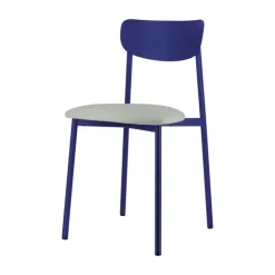 Colette Carrier® Chaise française en métal avec assise en simili rembourrée