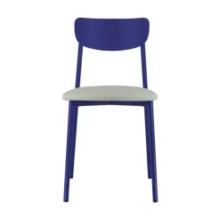 Colette Carrier® Chaise française en métal avec assise en simili rembourrée