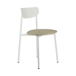 Colette Carrier® Chaise française en métal avec assise en simili rembourrée