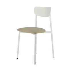 Colette Carrier® Chaise française en métal avec assise en simili rembourrée