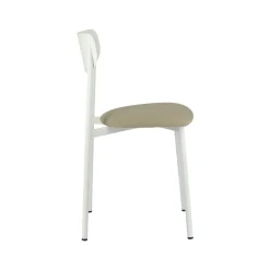 Colette Carrier® Chaise française en métal avec assise en simili rembourrée