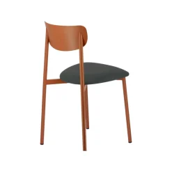 Colette Carrier® Chaise française en métal avec assise en simili rembourrée