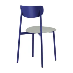 Colette Carrier® Chaise française en métal avec assise en simili rembourrée