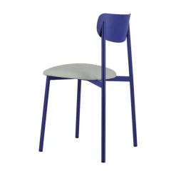 Colette Carrier® Chaise française en métal avec assise en simili rembourrée